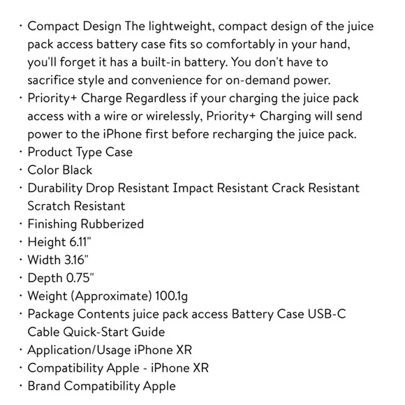 MOPHIE Juice Pack Access for iPhone XR, Ultra Black